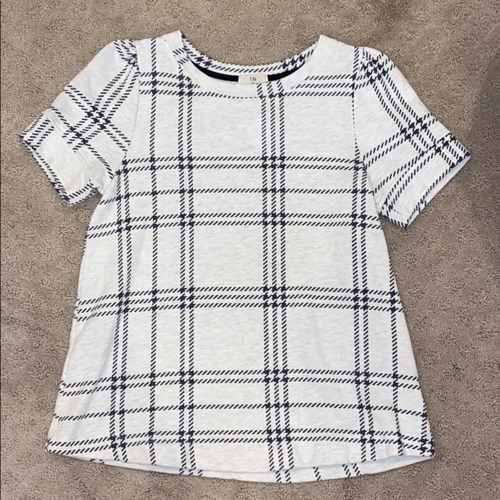 Soft Black & White Plaid Top